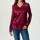 thumbnail image 5 of Camisas bonitas,Blusa informal de poliéster con cuello en V y manga larga para mujer, color liso, largo normal, para uso diario, sopatenor, 5 of 7