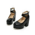 thumbnail image 5 of Zapatos de tacón alto con cordones y plataforma impermeable para mujer, sandalias con correa en el tobillo y hebilla de cinturón Wmkox8yii  hfjk1877, 5 of 5