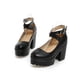 thumbnail image 5 of Zapatos de tacón alto con cordones y plataforma impermeable para mujer, sandalias con correa en el tobillo y hebilla de cinturón Wmkox8yii  hfjk1870, 5 of 5