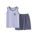 thumbnail image 3 of YHAJDS Unisex Kid Girl Boy 2 Piece Set Cloud Sense Breathable Sleeveless Tank Top Shorts Home Set, 3 of 5