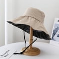 thumbnail image 1 of LinYooLi Women's Bucket Hat Summer Solid Color Cap Japanese Simple Foldable Casual Bucket Hat Vinyl Sunscreen and Sunscreen Bucket Hat, 1 of 6