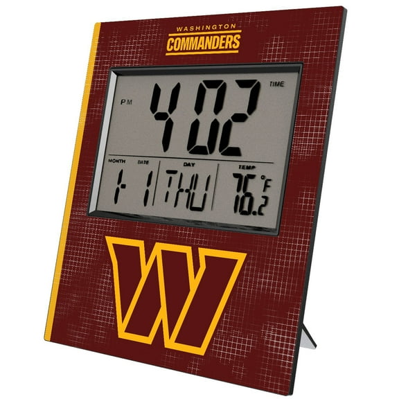 Keyscaper Washington Commanders Cross Hatch Digital Desk Clock