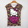 thumbnail image 3 of Hello Kitty Womens Summer Tops Ruffle Short Sleeve Tunic Tops V Neck Loose Fit Flowy T-Shirts, 3 of 7