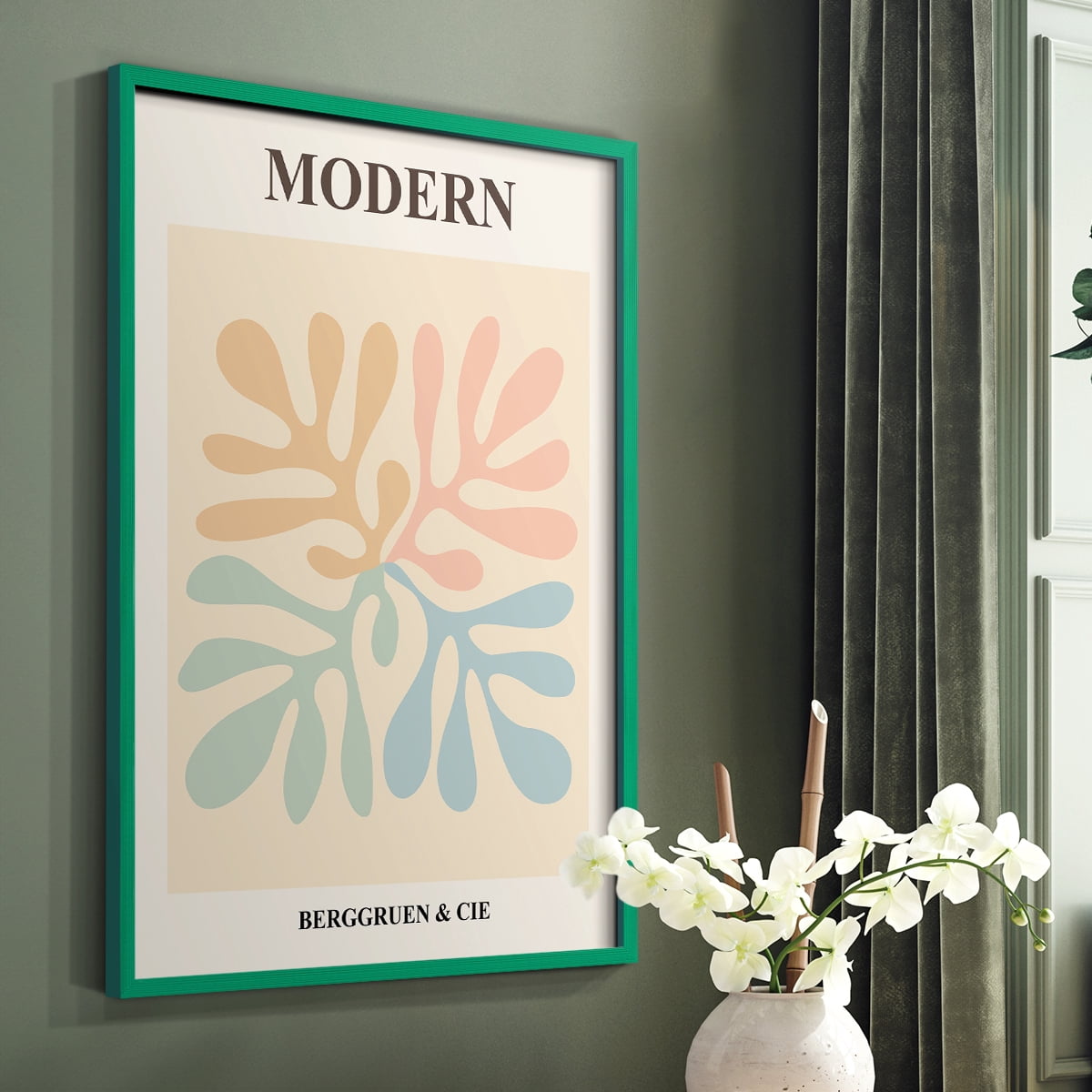 Matisse CXI Framed Print in Green Solid Wood 8 x 10 Framed Print
