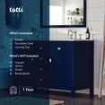 thumbnail image 7 of Totti Artemis 48" Blue Transitional Double Sink Bathroom Vanity w/ White Carrara Style Man-Made Stone Top, 7 of 7