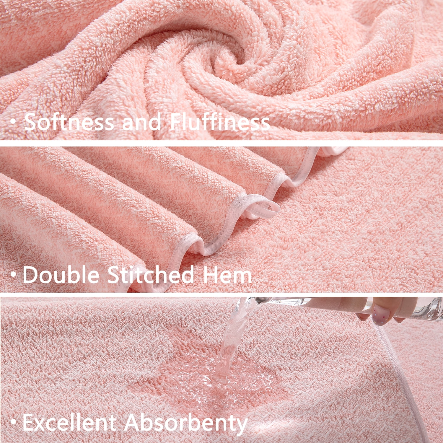 Covina Home 18 Piece Bath Towels Set,100% Microfiber Family Bathroom Towel with Hanging Loops-6 Bath Towels,6 Hand Towels,6 Washcloths,Quick Dry Highly Absorbent Shower Towel for Bathroom,Hotel,Spa