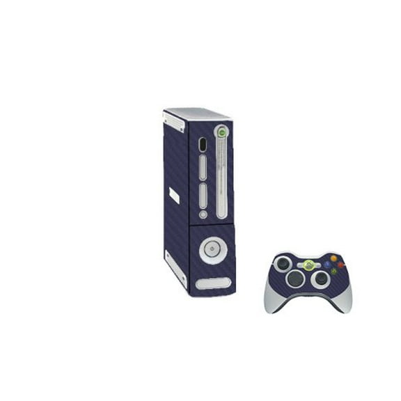 Microsoft Xbox 360 Original BLUE CARBON FIBER Console Skin
