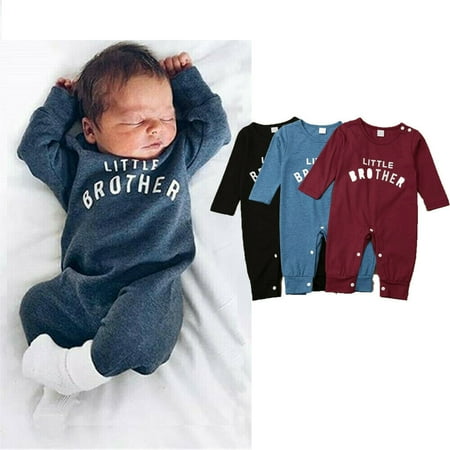 

Infant Baby Boys Little Brother Romper Jumpsuit Bodysuit Winter Clothes Outfits