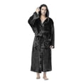 thumbnail image 1 of Plus Size Men Luxury Dressing Gown Hooded Warm Fleece Bathrobe Soft Cozy Lounge Robe Nightwear, 1 of 2