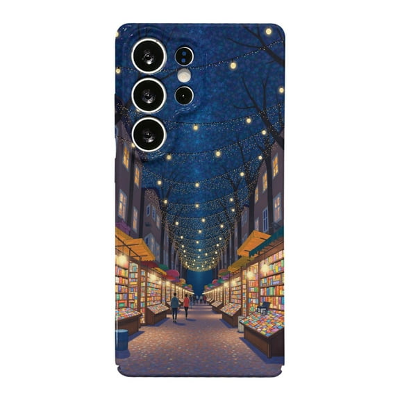 SKLYDDI Multicolor Enchanted Book Market Scene for Galaxy S25 Ultra Case - TPU, Warm Light Design, Aesthetic Cute