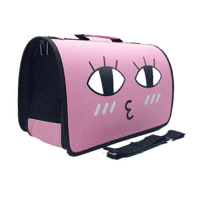 Pink, Large Breathable Mesh Pet Carrier Bag with Mat, Oxford Cloth Take Out Portable Dog Bag