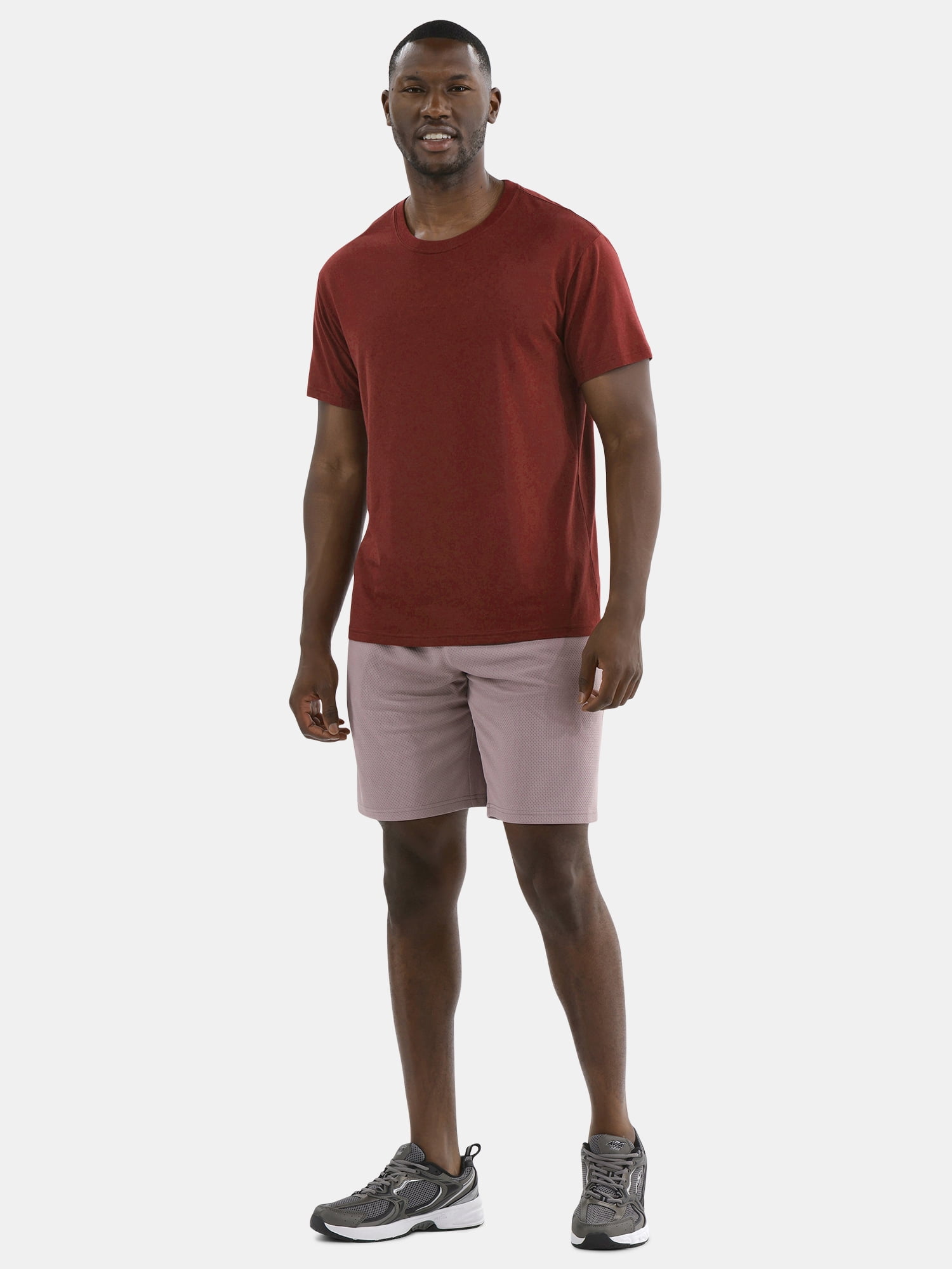 Athletic Works Men's Solid Tri Blend Tee with Short Sleeves, Sizes XS-4XLT