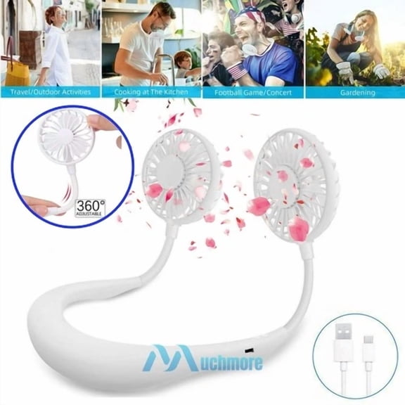 Portable Hanging Neck Sport Fan Lazy Neckband Usb Rechargeable Mini Fan 3 Speeds