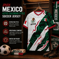 thumbnail image 4 of 2026 Mexico Aztec Calendar Style Soccer Jersey, Men’s V-Neck Short Sleeve Fan Shirt for Game Day, Training, Travel, and Casual Wear, 4 of 12
