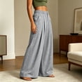 thumbnail image 6 of Qodauz Wide Leg Sweatpants Women Pleated Baggy Casual Pants Button Elastic Waisted Athletic Pant S-2XL, 6 of 7