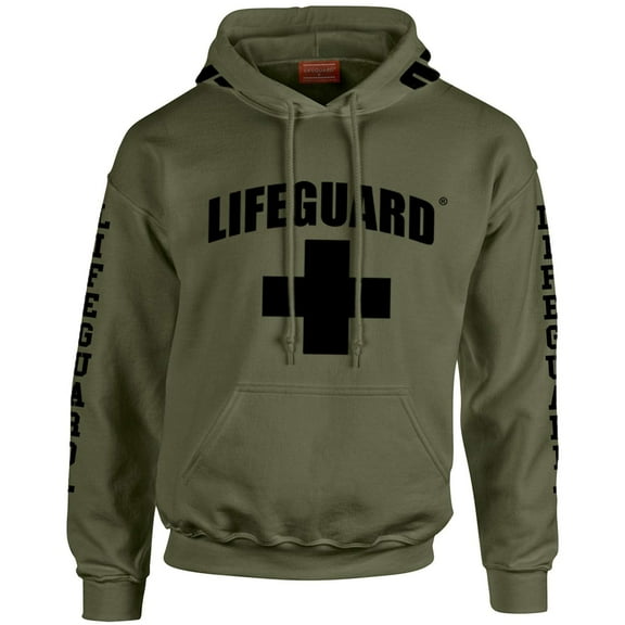 LIFEGUARD Officially Licensed Military Green Hoodie with Black Print on Chest Sleeves and Hood for Men and Women (XL)