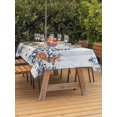 thumbnail image 2 of Outdoor Tablecloth with Umbrella Hole and Zipper, Blue Christmas Rectangle Table Cloth 52x70 Inch Waterproof Tablecloth, Snowman Elk Eucalyptus Leaves Xmas Tree Wood Picnic Table Cover for Patio, 2 of 7