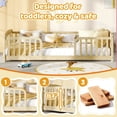 thumbnail image 4 of PureDashion Twin Size Floor Bed,Montessori Pine Wood Floor bed with Full Guardrails,No Box Spring Required,Natural, 4 of 8