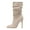 C, variant on Women's Stiletto High Heel Boots Pleated Mid Calf Ankle Booties Pointed Toe Slouch Pull on Pump Shoes