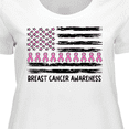 thumbnail image 4 of Inktastic Breast Cancer Awareness Pink Ribbons and Flag Women's Plus Size T-Shirt, 4 of 5