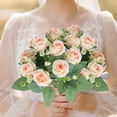 thumbnail image 6 of 1 Bundle Artificial Mini Rose Bunch 12 Heads Faux Small Silk Rose Flowers for Wedding Centerpiece Vase Home Table Decor 30cm, Clearance Purple, 6 of 9