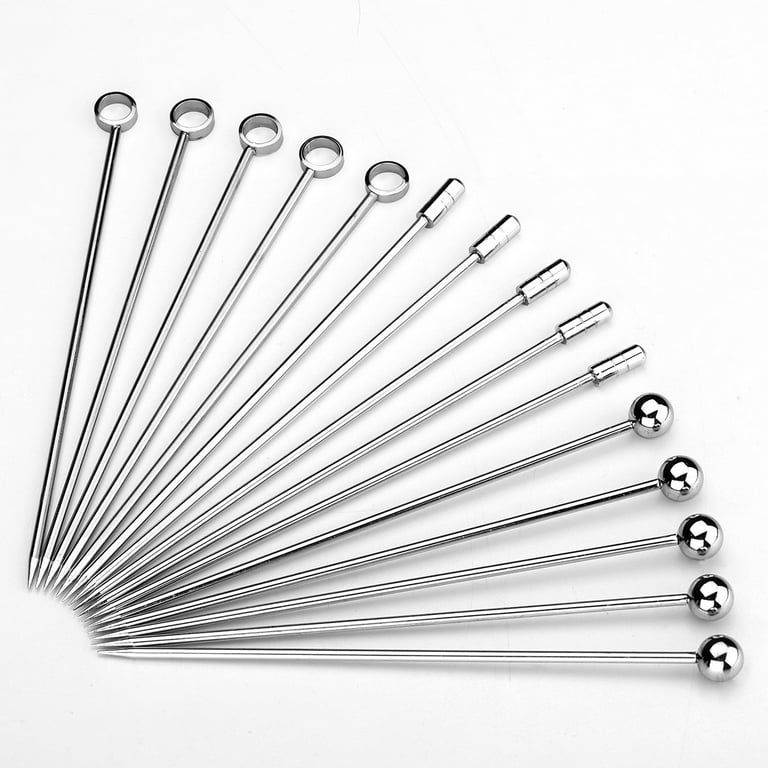 SWOOMEY 10 Pcs 304 cocktail toothpicks coffee mixing sticks olive picks for  martinis stainless steel stirring stick fruit toothpick coffee mixer stick