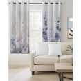 thumbnail image 2 of Lavender Blackout Curtains 90 Inches Long for Bedroom, Pastoral Pastel Purple Pink Wildflower Thermal Insulated Room Darkening Black Out Window Curtain Panels Grommet Drapes for Living Room, 2 of 8