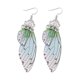 thumbnail image 2 of 1 Pair Creative Wings Earrings Imitation Cicada's Wings Eardrops Fashion Personality Animal Design Ear Jewelry for Women Ladies (Silver Green)------Pr, 2 of 3