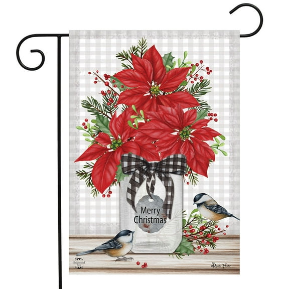 Briarwood Lane Poinsettia Jar Christmas Garden Flag