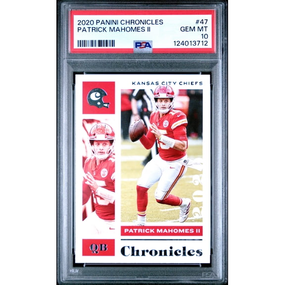 Patrick Mahomes II 2020 Panini Chronicles Football Card #47 Graded PSA 10 Cert #124013712