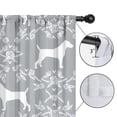 thumbnail image 4 of Blackout Kids Curtains,Terrier Dog Silhouette Dog and Flower Floral Childrens Insulated Curtains Set Of 2,Bedroom Essentials,Toddler Room Decor 52x63in(132x160cm), 4 of 4