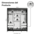 thumbnail image 3 of Ropero Closet Madesa Reno 3 Puertas 1 Espejo Con Pies NN, 3 of 9