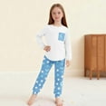 thumbnail image 5 of Cethrio Girls 2 Piece Pajama Sets, Printed Crew Neck Long Sleeve Girls' Sleepwear Loungewear Light Blue Size 14, 5 of 8