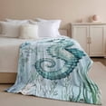thumbnail image 3 of Flannel Fleece Throw Blanket Seahorse Summer Ocean Shell Lightweight Soft Plush Blankets,Seaweed Coral Cozy Warm Throw Blanket for Couch Sofa Bed Car Office All Season Use 40x50in, 3 of 9