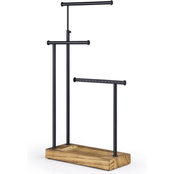 Jewelry Organizer Stand, Extra Tall Necklace Holder Jewellery Holder,(Carbonized Black & Black)
