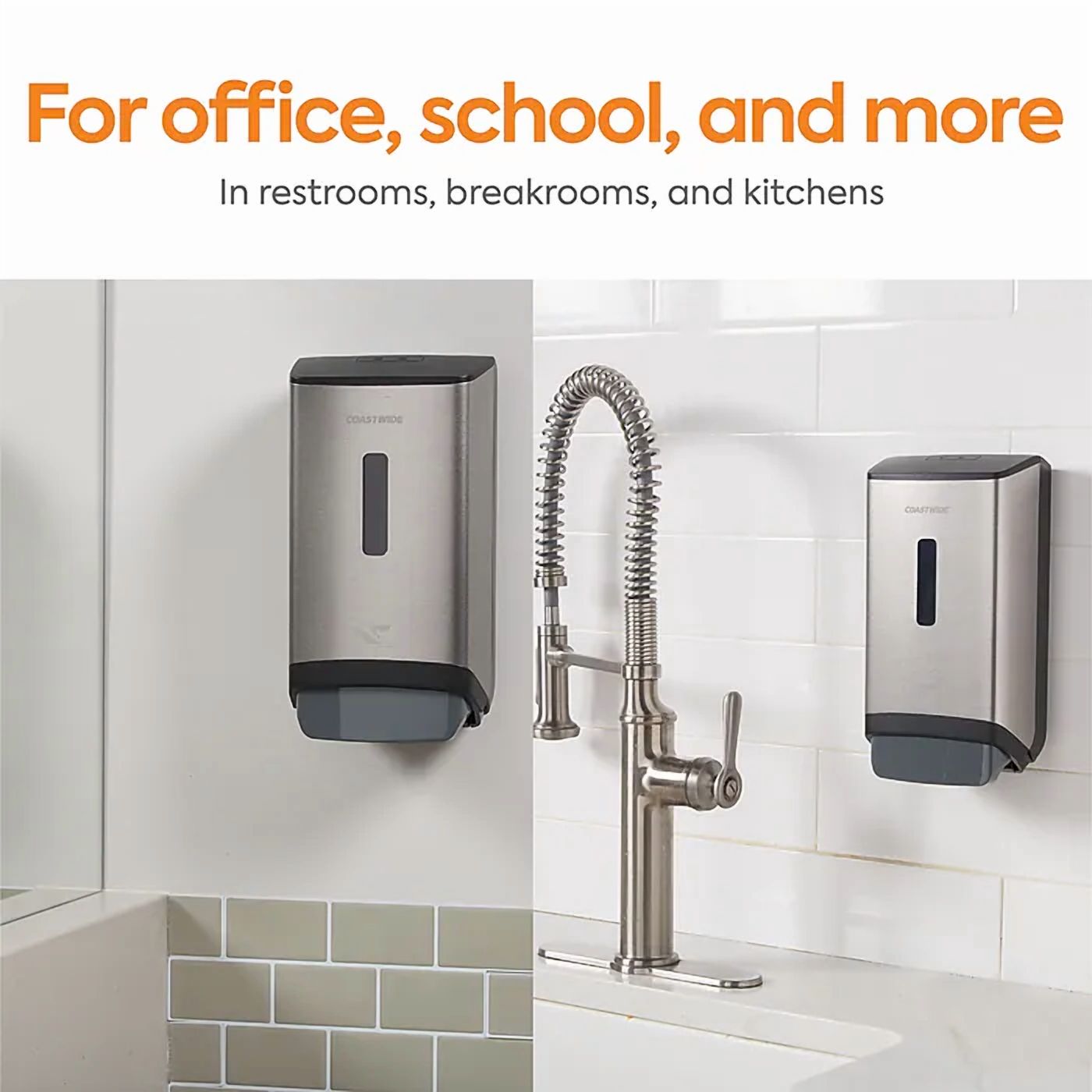 Coastwide Professional J Series Manual Hand Soap Dispenser, 1,200 mL Black/Metallic - CWZ24405520