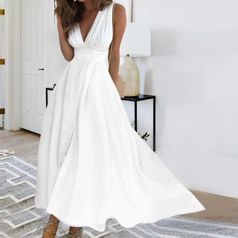 ADOR Women's Satin Wedding Guest Dress - V-Neck Maxi With Floral Print, Pockets & Cutout Back