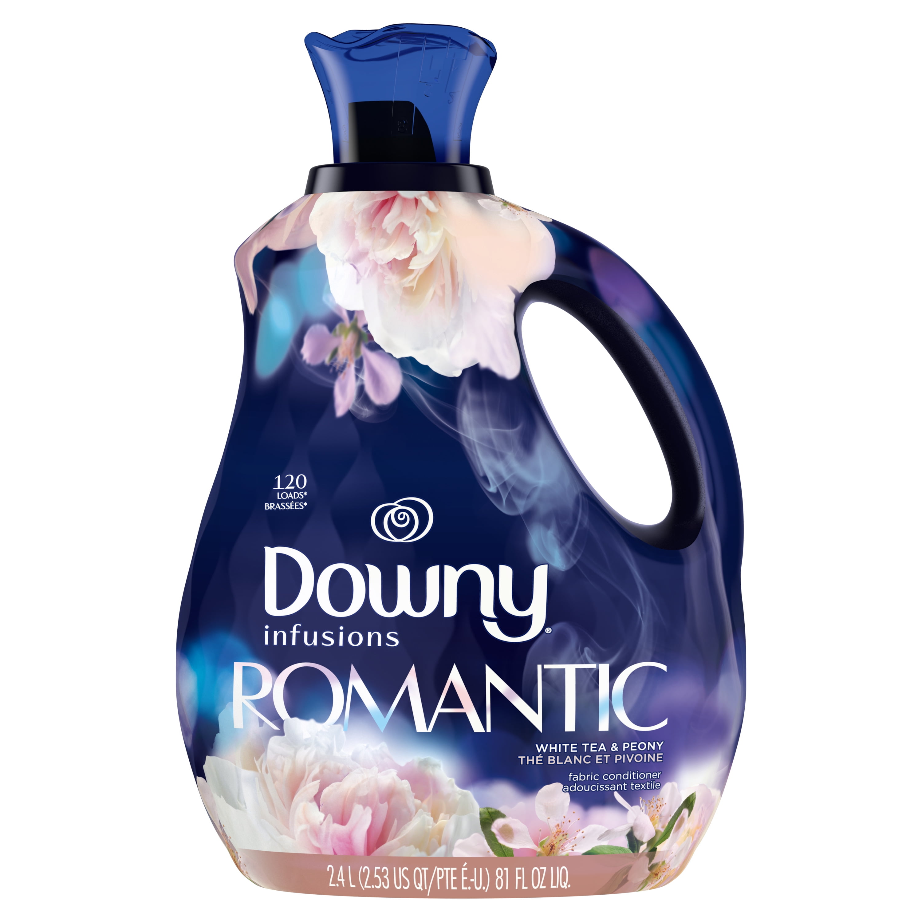 Downy Infusions Liquid Fabric Softener, Romantic, White Tea & Peony, 81 fl oz