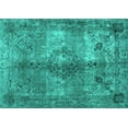 thumbnail image 1 of Ahgly Company Machine Washable Indoor Rectangle Abstract Turquoise Blue Contemporary Area Rugs, 8' x 10', 1 of 4