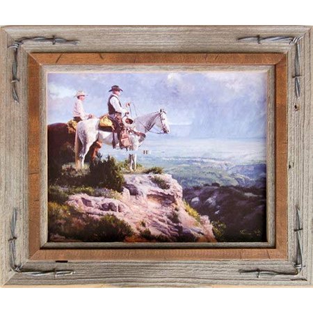 8x10 Hobble Creek Western Barnwood Picture Frame with Barbed Wire