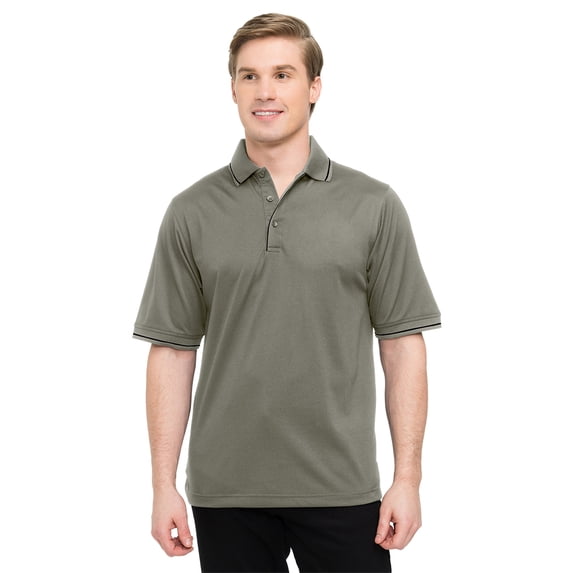 Tri-Mountain Performance Spinnaker 058 Knit Polo Shirt, 3X-Large, Sage/Black