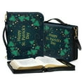 thumbnail image 3 of ZUXONGSY St.Patrick's Day Clover Gold Coin Theme Print Pu Leather Bible Cover Case for Men Women Lightweight Bible Study Tools with Adjuatable Strap Journal Case for Daily Use, -XL, 3 of 7