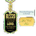thumbnail image 3 of Blessed Is The Man Jeremiah 17:7 Swivel Keychain Dog Tag Stainless Steel or 18k Gold, 3 of 8