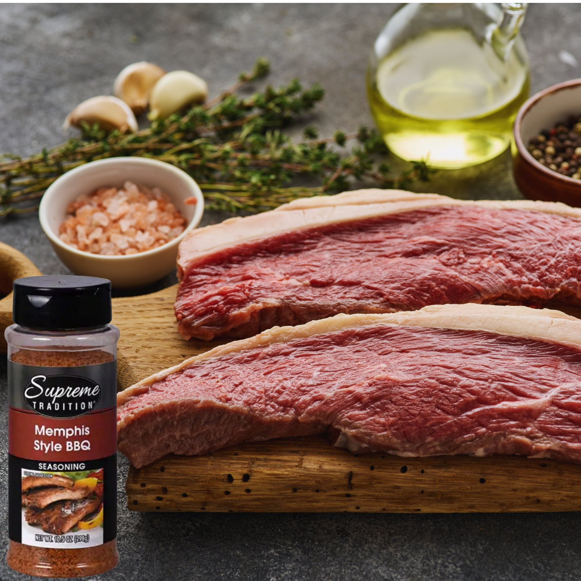 Supreme Memphis Style BBQ Seasoning 10.5 oz 2 Shaker Bottle, Savory and Spicy Spice Blend Rub for Pork Beef Chicket BBQ Meat, Home Kitchen Grilling- with 2 Snoep in Beperkte Oplage