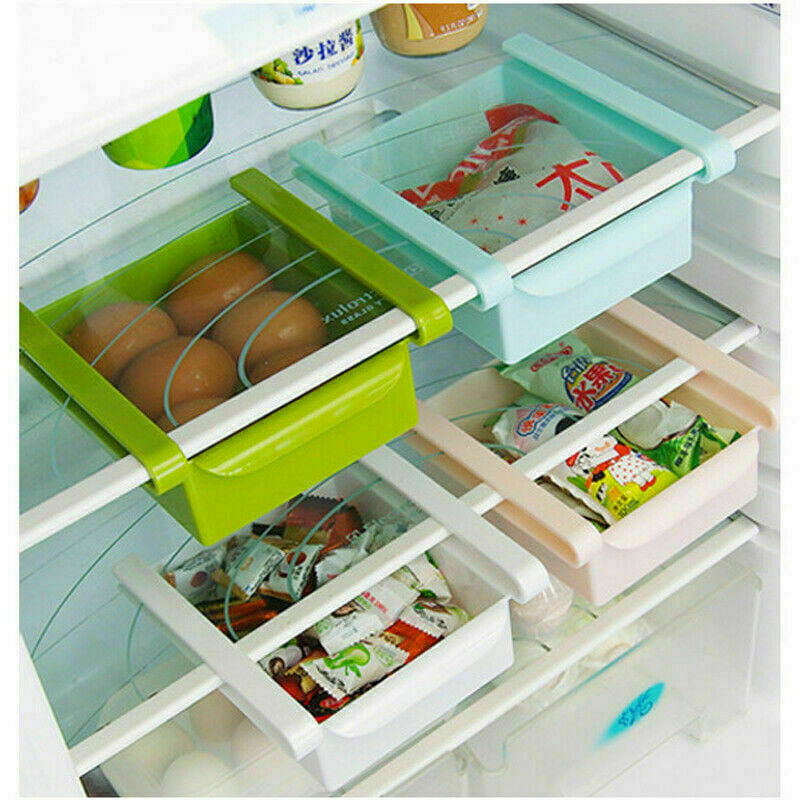 Details about   Slide Kitchen Fridge Freezer Space Save Organizer Storage Rack Shelf Holder 