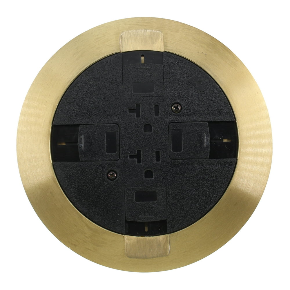 Wiremold RP7CTCB RatchetPro PVC Floor Box Cover, MultiService, Brass
