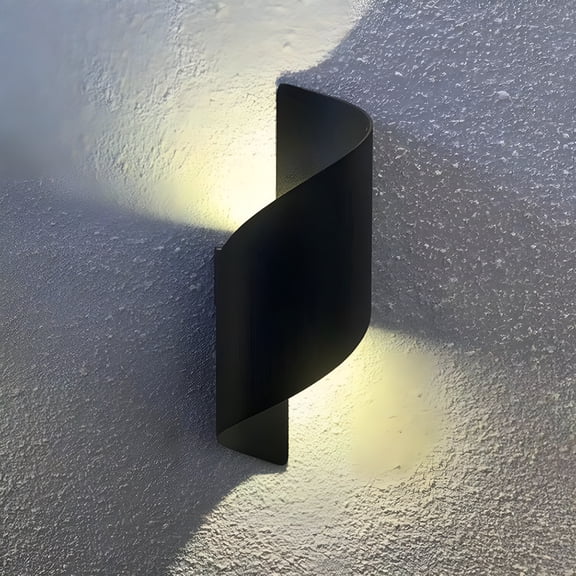 HIBIBUD Wall Lamp LED Spiral Sconce Wall Hanging Night Lamp for Bedroom Garden Hotel Lighting Background Sconces 12W - Black Warm Light