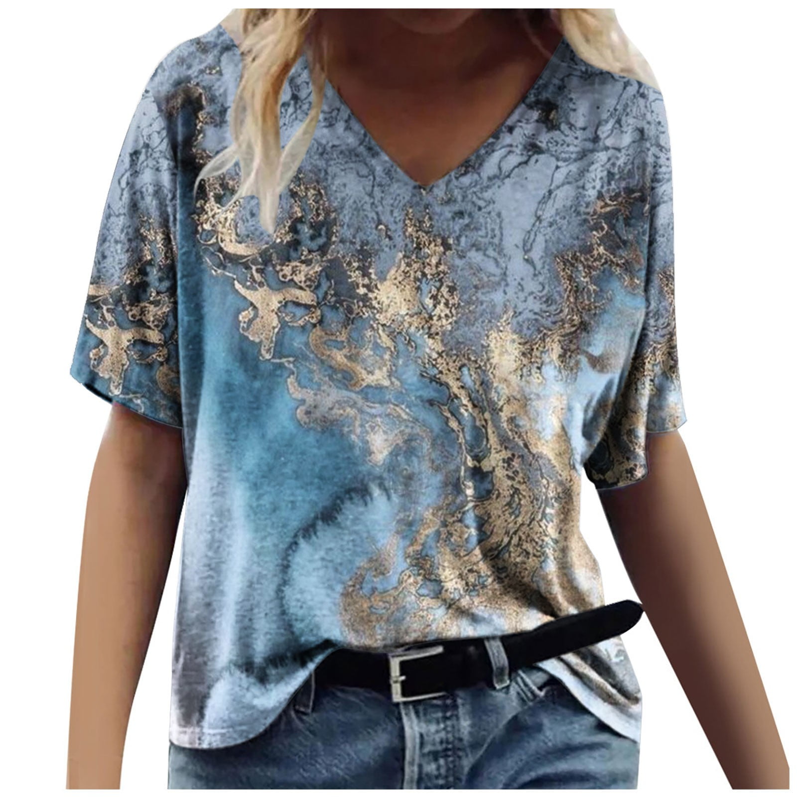 Tops for Women Casual Elegant Going Out Tops for Women, Women Marble ...