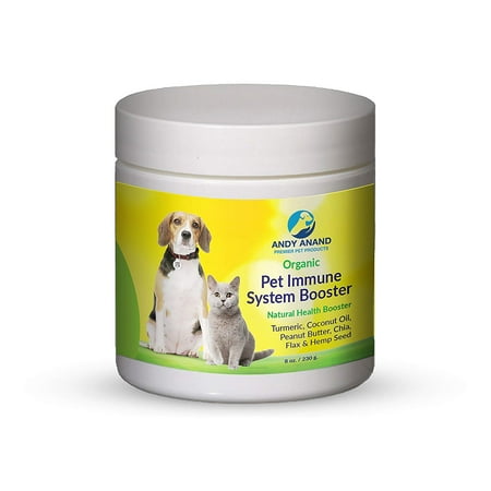 Hira Organic Pet Care Turmeric Coconut Immune System Booster for Dogs & Cats-with Natural Turmeric, Coconut Oil, Peanut Butter, Chia,Flax and Hemp Seed |Complete Organic and (Best Immune System Booster For Dogs)