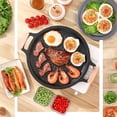 thumbnail image 4 of 12.60 Inch Maifan Stone Coated Non-Stick Grill Pan Korean BBQ Griddle Plate Portable Round Cooking Pan for Outdoor Camping Picnic Home Stove Barbecue Roasting Use, 4 of 5